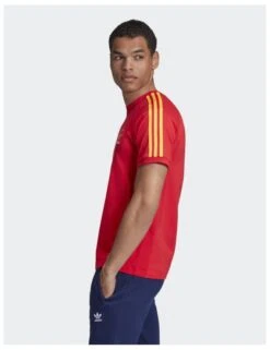 Adidas Originals 3 Stripe Trefoil Tee - Red (Spain) -FatBuddhaStore Clothing 3 stripe trefoil tee red spain p30375 104757 medium