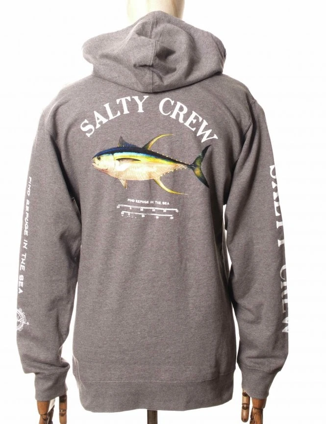 AHI Mount Hooded Sweat - Gunmetal Heather Salty Crew AHI Mount Hooded Sweat - Gunmetal Heather -FatBuddhaStore Clothing ahi mount hooded sweat gunmetal heather p30251 103362 medium