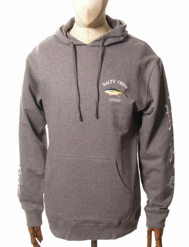 AHI Mount Hooded Sweat - Gunmetal Heather Salty Crew AHI Mount Hooded Sweat - Gunmetal Heather -FatBuddhaStore Clothing ahi mount hooded sweat gunmetal heather p30251 103364 medium