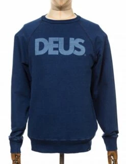 Deus Ex Machina All Caps Indigo Crew Sweat - Dark Indigo
