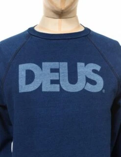 Deus Ex Machina All Caps Indigo Crew Sweat - Dark Indigo 4 Deus Ex Machina All Caps Indigo Crew Sweat - Dark Indigo -FatBuddhaStore Clothing all caps indigo crew sweat dark indigo p23657 84538 medium