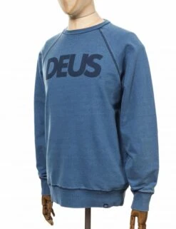 Deus Ex Machina All Caps Indigo Crew Sweat - Light Indigo 5 Deus Ex Machina All Caps Indigo Crew Sweat - Light Indigo -FatBuddhaStore Clothing all caps indigo crew sweat light indigo p23658 84544 medium