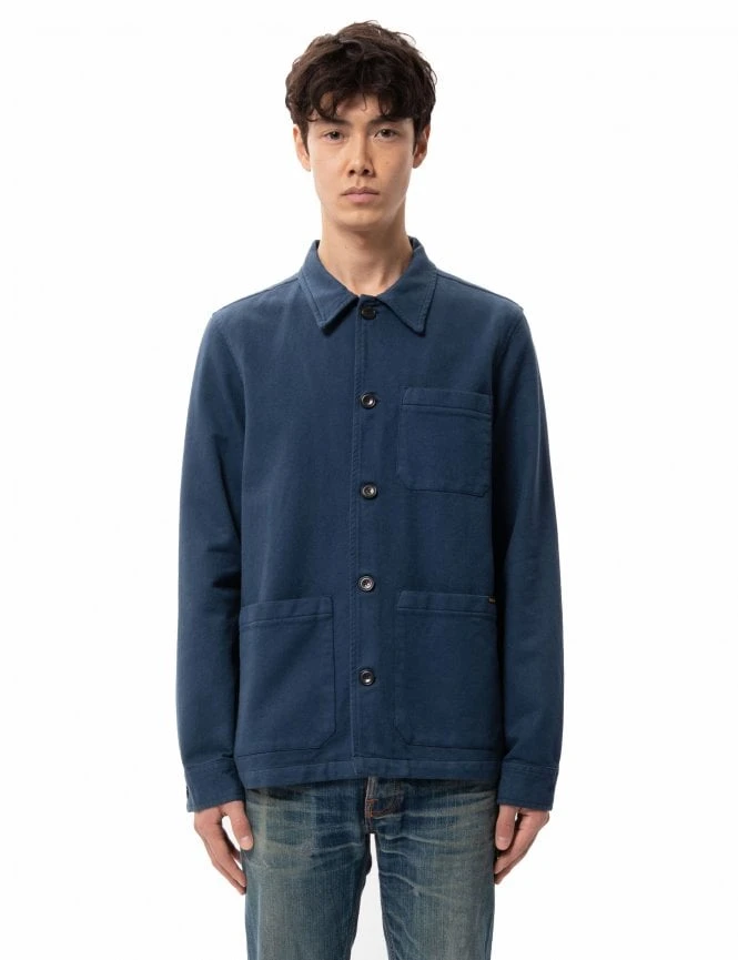 Barney Worker Jacket - Indigo Blue Nudie Jeans Barney Worker Jacket - Indigo Blue -FatBuddhaStore Clothing barney worker jacket indigo blue p30960 106564 medium