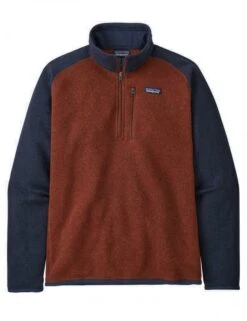 Patagonia Better Sweater 1/4-Zip Fleece - Barn Red W/New Navy