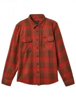 Brixton Bowery Flannel Shirt - Barn Red/Bison