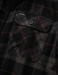 Brixton Bowery Flannel Shirt - Black/Charcoal -FatBuddhaStore Clothing bowery flannel shirt black charcoal p36582 123535 medium