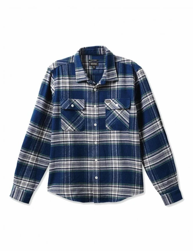 Bowery Flannel Shirt - Moonlight Ocean/Grey Brixton Bowery Flannel Shirt - Moonlight Ocean/Grey -FatBuddhaStore Clothing bowery flannel shirt moonlight ocean grey p34208 114974 medium