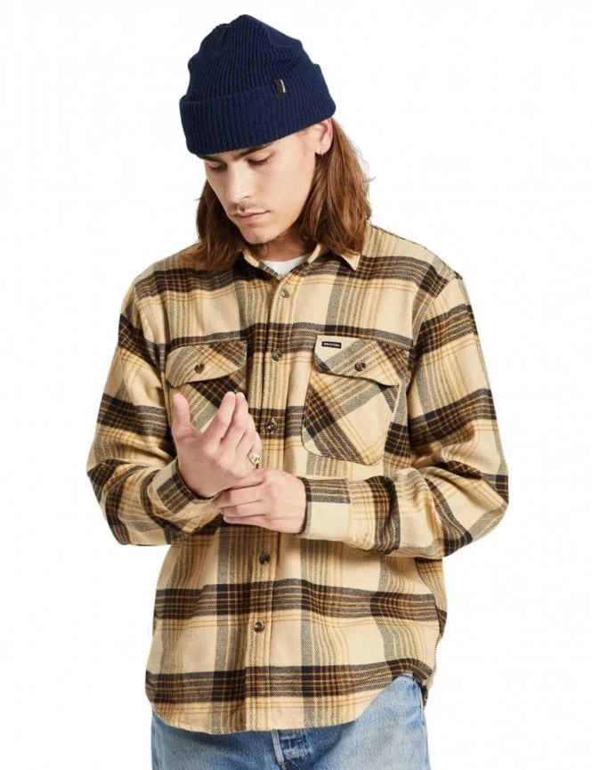 Bowery Flannel Shirt - Sand/Black Brixton Bowery Flannel Shirt - Sand/Black -FatBuddhaStore Clothing bowery flannel shirt sand black p36583 123528 medium