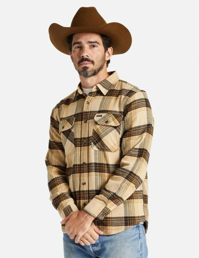 Bowery Flannel Shirt - Sand/Black Brixton Bowery Flannel Shirt - Sand/Black -FatBuddhaStore Clothing bowery flannel shirt sand black p36583 123529 medium