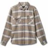 Brixton Bowery Flannel Shirt - Whitecap/Sand -FatBuddhaStore Clothing bowery flannel shirt whitecap sand p34955 123508 medium