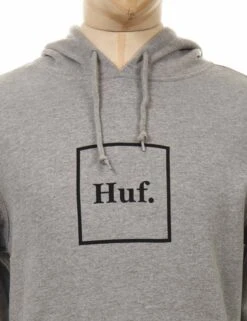 HUF Box Logo Hooded Sweat - Grey Heather 4 HUF Box Logo Hooded Sweat - Grey Heather -FatBuddhaStore Clothing box logo hooded sweat grey heather p29320 100655 medium