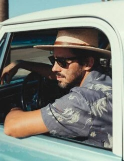 Brixton Bunker Slub Woven Shirt - Washed Sea/Black Foam -FatBuddhaStore Clothing bunker slub woven shirt washed sea black foam p35124 123546 medium