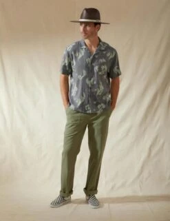 Brixton Bunker Slub Woven Shirt - Washed Sea/Black Foam -FatBuddhaStore Clothing bunker slub woven shirt washed sea black foam p35124 123548 medium