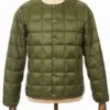 Crew Neck Button Down Jacket - Olive