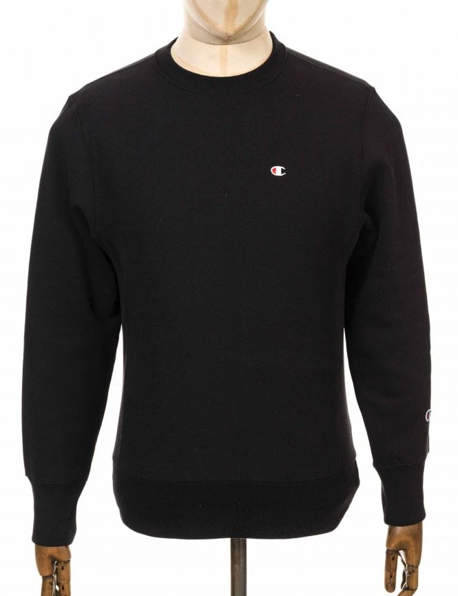 Crewneck Sweatshirt - NBK Black Champion Reverse Weave Crewneck Sweatshirt - NBK Black -FatBuddhaStore Clothing crewneck sweatshirt nbk black p22336 78773 medium
