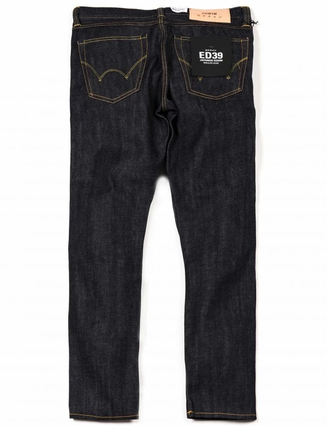 ED-39 Regular Loose Red Selvedge Jeans - Unwashed ED-39 Regular Loose Red Selvedge Jeans - Unwashed -FatBuddhaStore Clothing ed 39 regular loose red selvedge jeans unwashed p24382 85637 medium