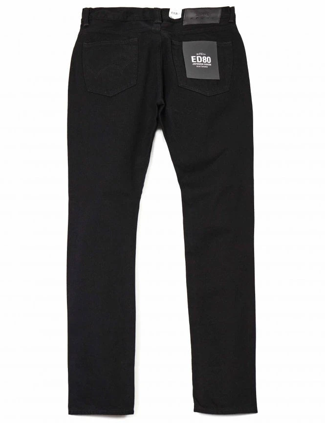 ED-80 Slim Tapered Selvedge Jeans- Black Rinsed ED-80 Slim Tapered Selvedge Jeans- Black Rinsed -FatBuddhaStore Clothing ed 80 slim tapered selvedge jeans black rinsed p27830 98537 medium