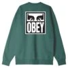 Obey Clothing Eyes Icon Crew Sweat - Dark Cedar