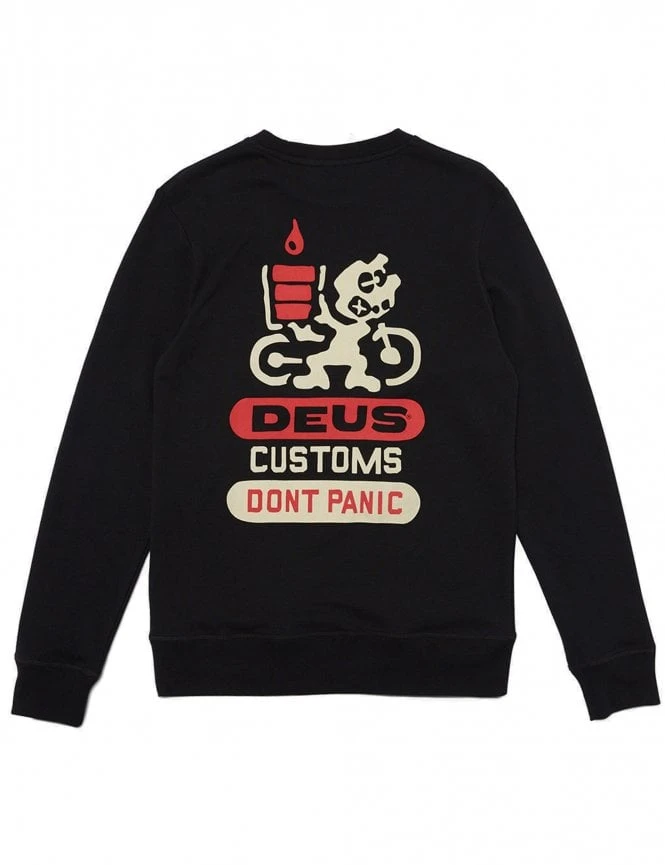 Fossil Fuel Crew Sweat - Black Deus Ex Machina Fossil Fuel Crew Sweat - Black -FatBuddhaStore Clothing fossil fuel crew sweat black p31709 113457 medium