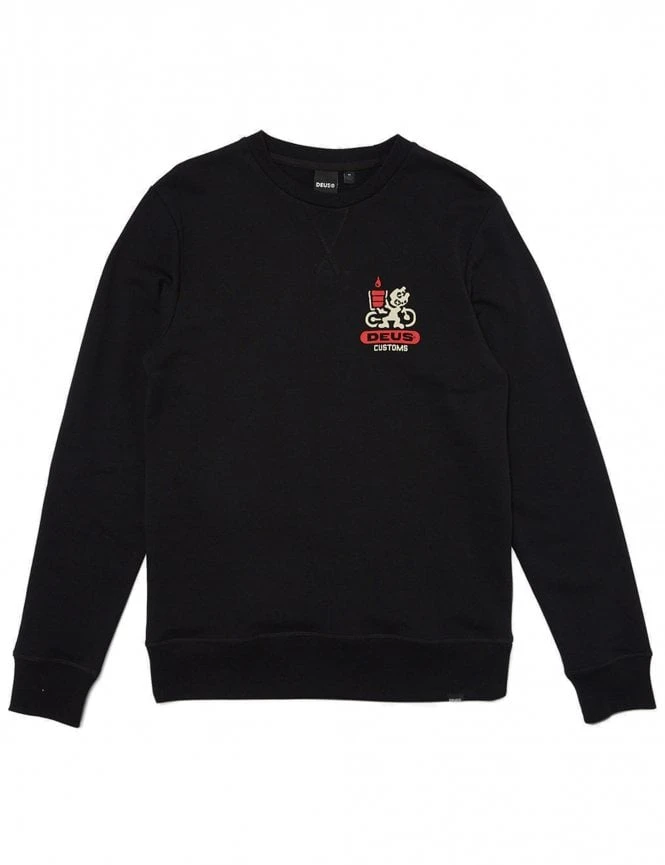 Fossil Fuel Crew Sweat - Black Deus Ex Machina Fossil Fuel Crew Sweat - Black -FatBuddhaStore Clothing fossil fuel crew sweat black p31709 113458 medium