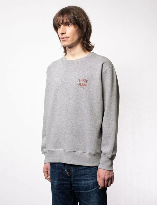 Frasse Logo Crew Sweat - Grey Melange Nudie Jeans Frasse Logo Crew Sweat - Grey Melange -FatBuddhaStore Clothing frasse logo crew sweat grey melange p30834 106416 medium