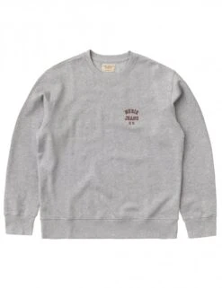 Nudie Jeans Frasse Logo Crew Sweat - Grey Melange