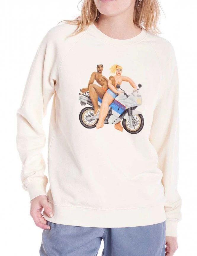 Free Wheels Sweatshirt - Ecru Free Wheels Sweatshirt - Ecru -FatBuddhaStore Clothing free wheels sweatshirt ecru p35671 120886 medium