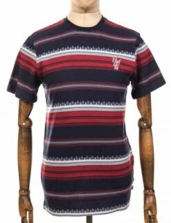 HUF Hana Knit Stripe Tee - Dark Navy