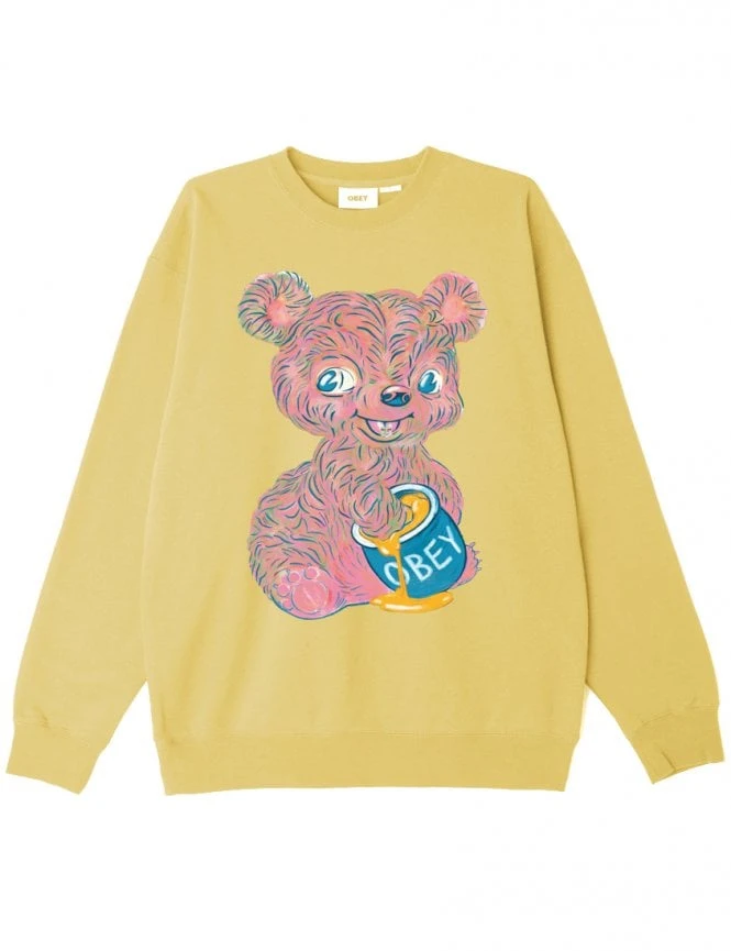 Honey Bear Crew Sweat - Butter Obey Clothing Honey Bear Crew Sweat - Butter -FatBuddhaStore Clothing honey bear crew sweat butter p31953 109313 medium