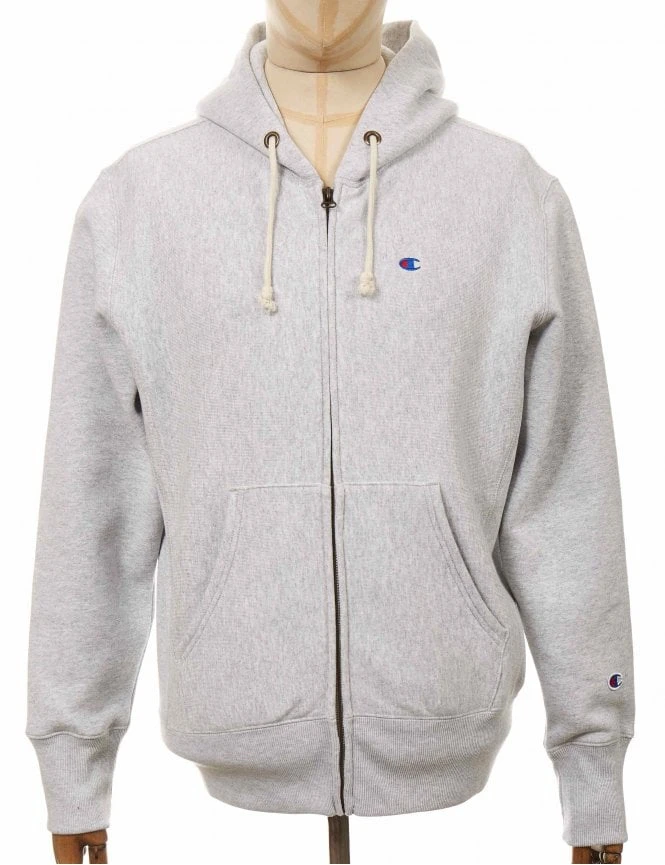 Hooded Logo Zip Jacket - LOXGM Light Grey Champion Reverse Weave Hooded Logo Zip Jacket - LOXGM Light Grey -FatBuddhaStore Clothing hooded logo zip jacket loxgm light grey p29150 100027 medium