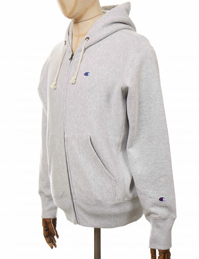 Hooded Logo Zip Jacket - LOXGM Light Grey Champion Reverse Weave Hooded Logo Zip Jacket - LOXGM Light Grey -FatBuddhaStore Clothing hooded logo zip jacket loxgm light grey p29150 100030 medium
