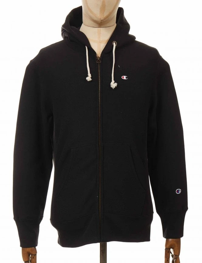 Hooded Logo Zip Jacket - NBK Black Champion Reverse Weave Hooded Logo Zip Jacket - NBK Black -FatBuddhaStore Clothing hooded logo zip jacket nbk black p29151 100032 medium