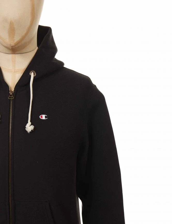 Hooded Logo Zip Jacket - NBK Black Champion Reverse Weave Hooded Logo Zip Jacket - NBK Black -FatBuddhaStore Clothing hooded logo zip jacket nbk black p29151 100034 medium