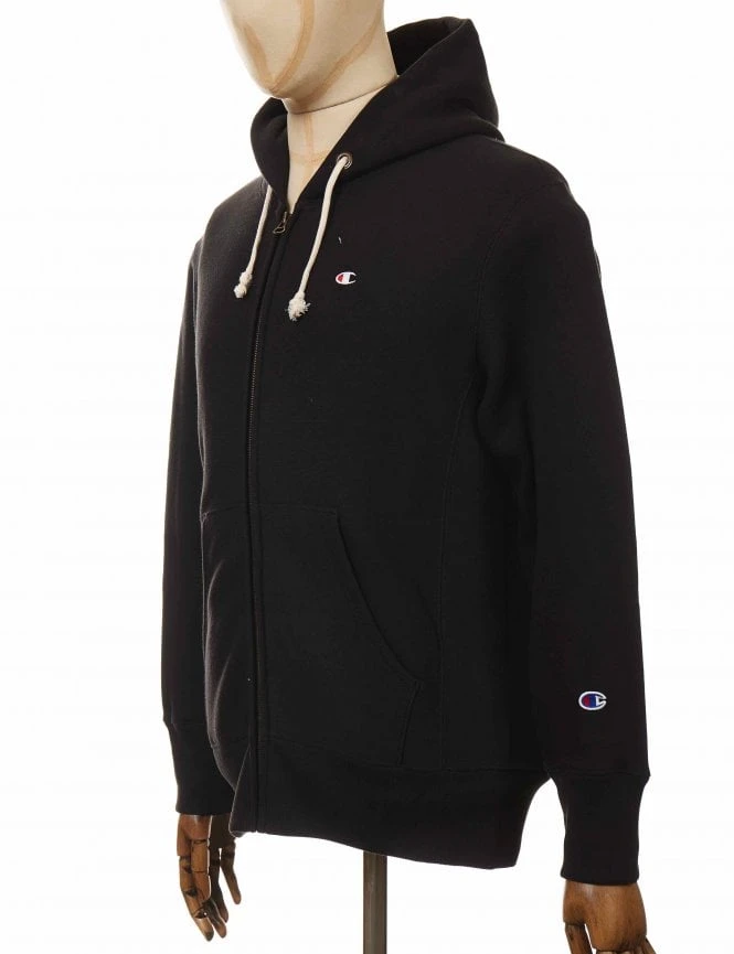 Hooded Logo Zip Jacket - NBK Black Champion Reverse Weave Hooded Logo Zip Jacket - NBK Black -FatBuddhaStore Clothing hooded logo zip jacket nbk black p29151 100035 medium