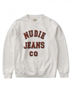 Nudie Jeans Lasse Crew Sweat - Chalk White