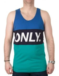 Best Seller 11 Logo Sports Tank - Navy/Green