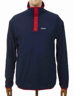 Patagonia Micro D Snap-T Fleece Pullover - New Navy W/Classic Red