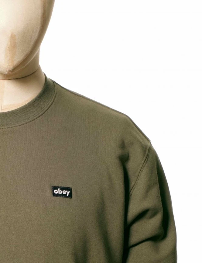 Mini Box Logo Crew Sweat - Thyme Obey Clothing Mini Box Logo Crew Sweat - Thyme -FatBuddhaStore Clothing mini box logo crew sweat thyme p30412 103983 medium