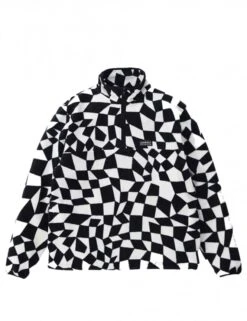 Mock Neck Fleece - Black Check