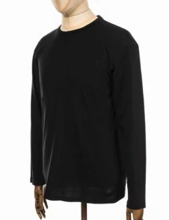 Colorful Standard Organic Cotton Long Sleeve Tee - Deep Black -FatBuddhaStore Clothing organic cotton long sleeve tee deep black p18509 72320 medium