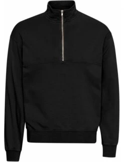 Colorful Standard Organic Cotton Quarter Zip Sweat - Deep Black