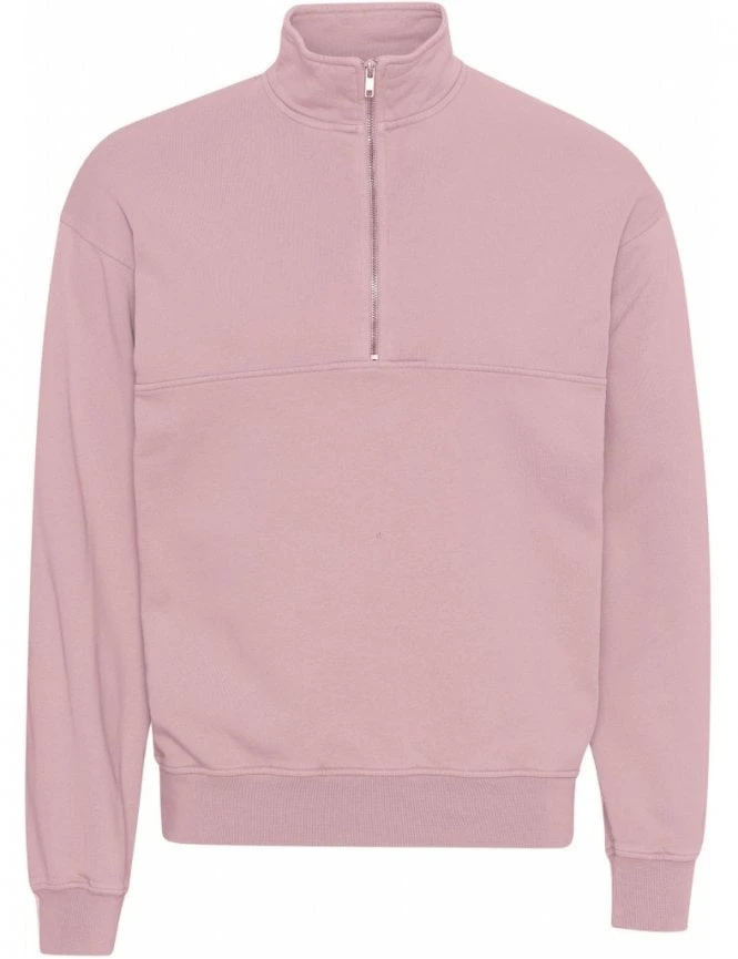 Organic Cotton Quarter Zip Sweat - Faded Pink Colorful Standard Organic Cotton Quarter Zip Sweat - Faded Pink -FatBuddhaStore Clothing organic cotton quarter zip sweat faded pink p31297 107915 medium