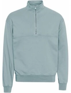 Colorful Standard Organic Cotton Quarter Zip Sweat - Steel Blue