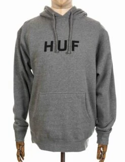 HUF Original Logo Hooded Sweat - Heather Grey