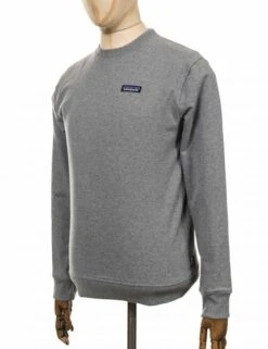 Patagonia P-6 Label Uprisal Crew Sweatshirt - Gravel Heather -FatBuddhaStore Clothing p 6 label uprisal crew sweatshirt gravel heather p22233 80140 medium