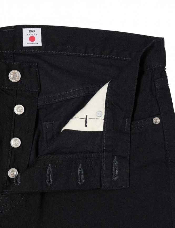 Regular Tapered Kaihara Stretch Jeans - Black Rinsed Regular Tapered Kaihara Stretch Jeans - Black Rinsed -FatBuddhaStore Clothing regular tapered kaihara stretch jeans black rinsed p31469 110742 medium