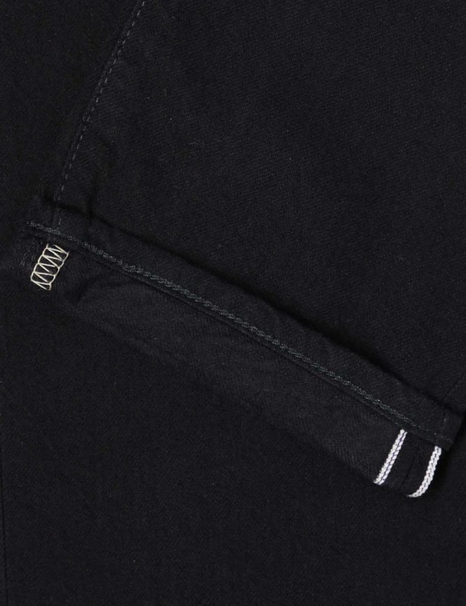 Regular Tapered Kaihara Stretch Jeans - Black Rinsed Regular Tapered Kaihara Stretch Jeans - Black Rinsed -FatBuddhaStore Clothing regular tapered kaihara stretch jeans black rinsed p31469 110743 medium