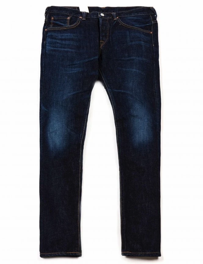 Regular Tapered Rainbow Selvedge Jeans - Blue Dark Used Wash Regular Tapered Rainbow Selvedge Jeans - Blue Dark Used Wash -FatBuddhaStore Clothing regular tapered rainbow selvedge jeans blue dark used wash p24388 85502 medium