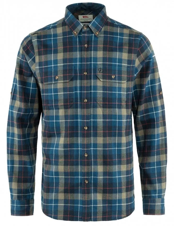 Singi Heavy Flannel Shirt - Navy Fjallraven Singi Heavy Flannel Shirt - Navy -FatBuddhaStore Clothing singi heavy flannel shirt navy p33839 118292 medium
