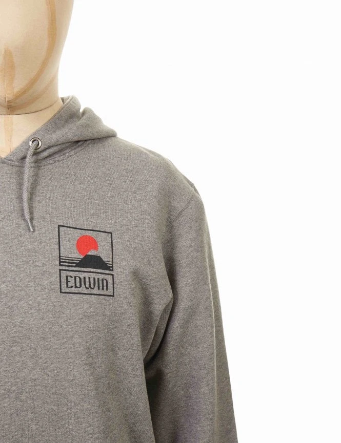 Sunset on Mt Fuji Hooded Sweat - Mid Grey Marl Sunset On Mt Fuji Hooded Sweat - Mid Grey Marl -FatBuddhaStore Clothing sunset on mt fuji hooded sweat mid grey marl p27068 94930 medium